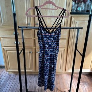 Pink A-line print skater dress